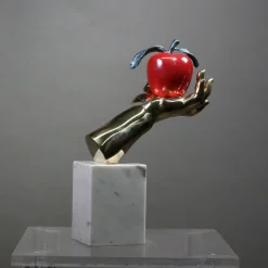 Mano Mela Polychrome Bronze Sculpture