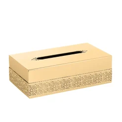 MARBELLA RECTANGULAR TISSUE BOX - GOLD