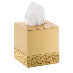 MARBELLA SQUARE TISSUE BOX - GOLD