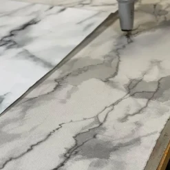 Marmo Fringed Gray Handpainted Blanket