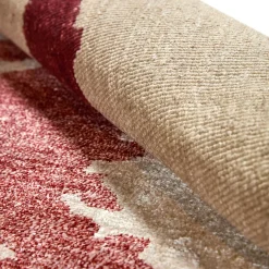 Mars Red And White Bamboo Silk Handcrafted Rug