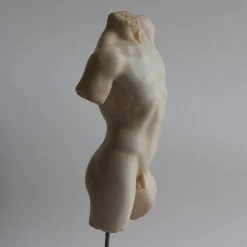 Mars Torso Carrara Marble Sculpture with Base