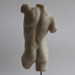 Mars Torso Carrara Marble Sculpture with Base