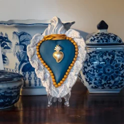 Matte Blue Ceramic Heart
