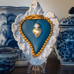 Matte Blue Ceramic Heart