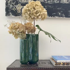 MattiaMatteo Foglia Glossy Green Glazed Ceramic Vase