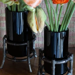 Maxi Bamboo Black Glass Vase