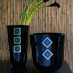 Maxi Cloisonné Black Glass Vase