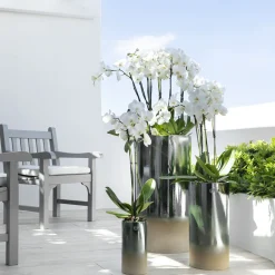 Mayfair Cylindrical Shaded Black-To-Taupe Ceramic Vase