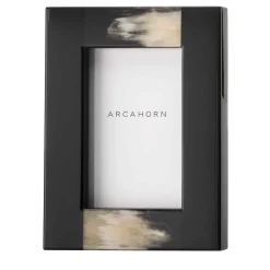 Medea Rectangular Black-Toned Horn Picture frame