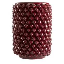 Medium Cylindrical Bordeaux Flower Vase