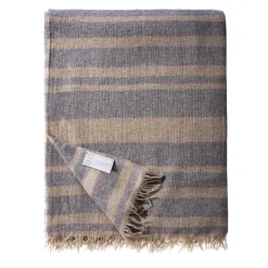 Medium Mauve Striped Cashmere Blanket