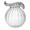 Medium Millerighe Round Clear Glass Vase