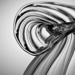 Medium Millerighe Round Clear Glass Vase