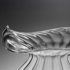 Medium Millerighe Round Clear Glass Vase