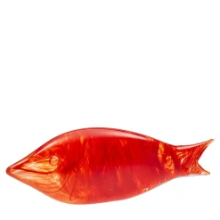 Medium Red Murano Glass Stylized Fish