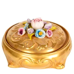 MEDIUM ROUND JEWEL BOX - GOLD