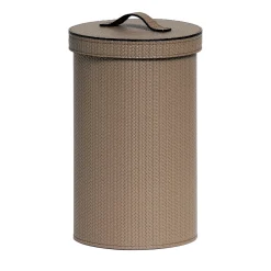 Medium Round Leather Paper Bin