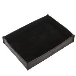Medium Valet Tray in Black Leather