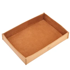 Medium Valet Tray in Natural Leather