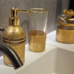 Michelangelo-Inspired Base Glass Soap Dispenser