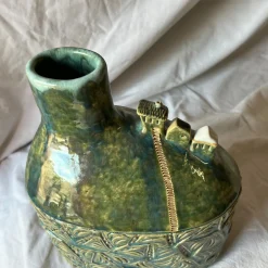 Micromondo Collection Versante Silenzioso Green Ceramic Vase