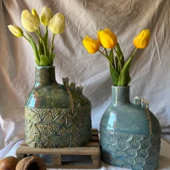 Micromondo Collection Versante Silenzioso Green Ceramic Vase