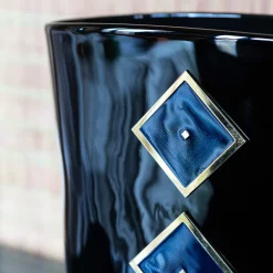 Midi Cloisonné Black Glass Vase