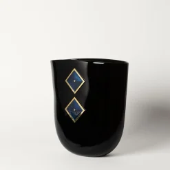 Midi Cloisonné Black Glass Vase