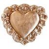 Milagros Sacred Heart Gold Plaster Wall Sculpture