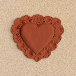 Milagros Sacred Heart Terracotta Plaster Wall Sculpture