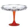 Milano Transparent & Orange Pedestal Centerpiece