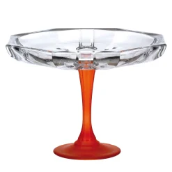 Milano Transparent & Orange Pedestal Centerpiece