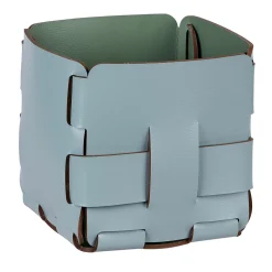 Mini Bottega Sky Blue/Eucalyptus Basket by Ekaterina Borovkova