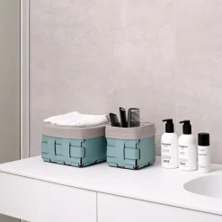 Mini Bottega Sky Blue/Eucalyptus Basket by Ekaterina Borovkova