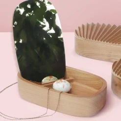 Mini Portrait Cherry Wood Oval Jewelry Box