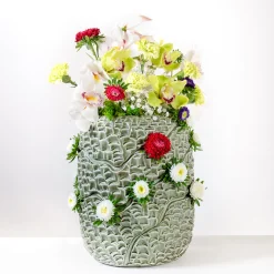 Mino Glossy Hemp Green Ceramic Vase