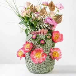 Mino Glossy Hemp Green Ceramic Vase