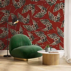 Misteriosa Zebrata Red Wallpaper by Leonardo Dini