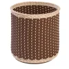 Monet Leather & Rattan Storage Basket