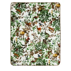 Mont Blanc velvet Plaid with branches and forest animals