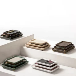 Monza Leather & Marble Rectangular Small Valet Trays #1