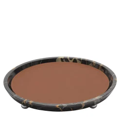 Monza Leather & Marble Round Medium Valet Trays #3