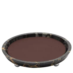 Monza Leather & Marble Round Small Valet Trays #3