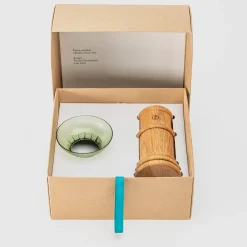 Murano Faro 4177 Briccola Wood & Murano Glass Candleholder