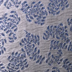 Murcia Square Floral Silvery & Blue Jacquard Cushion