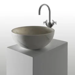 Nabhi Collection Bowl N.4 Small Washbasin in Bianco del Re