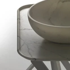 Nabhi Collection Bowl N.4 Small Washbasin in Bianco del Re