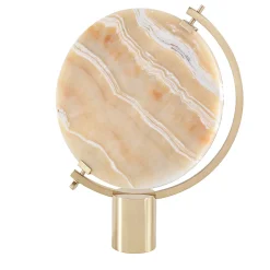 Naia Tabletop Mirror in Honey Onyx Marble by CTRLZAK