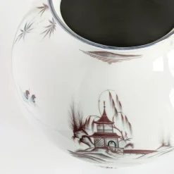 Natsumi Amphora Porcelain Vase with japanese landscape h27cm